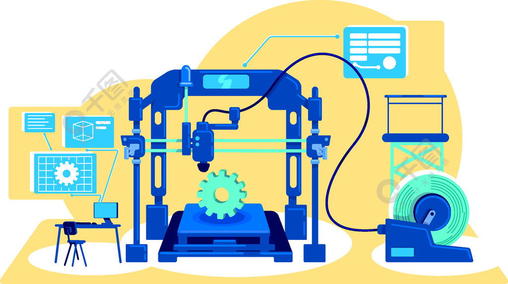 数字艺术赋能网页设计 2D卡通插图与工业工厂的创意融合